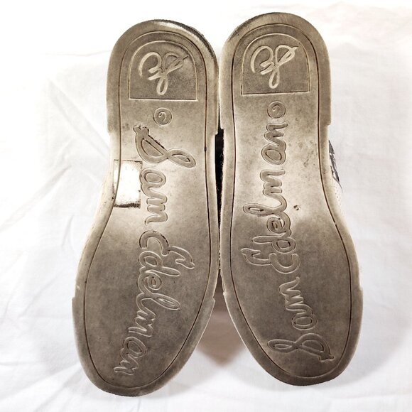 Sam Edelman Banks Python-Embossed Espadrille Slip-On Sneakers Tan Cream 6 - Picture 5 of 5